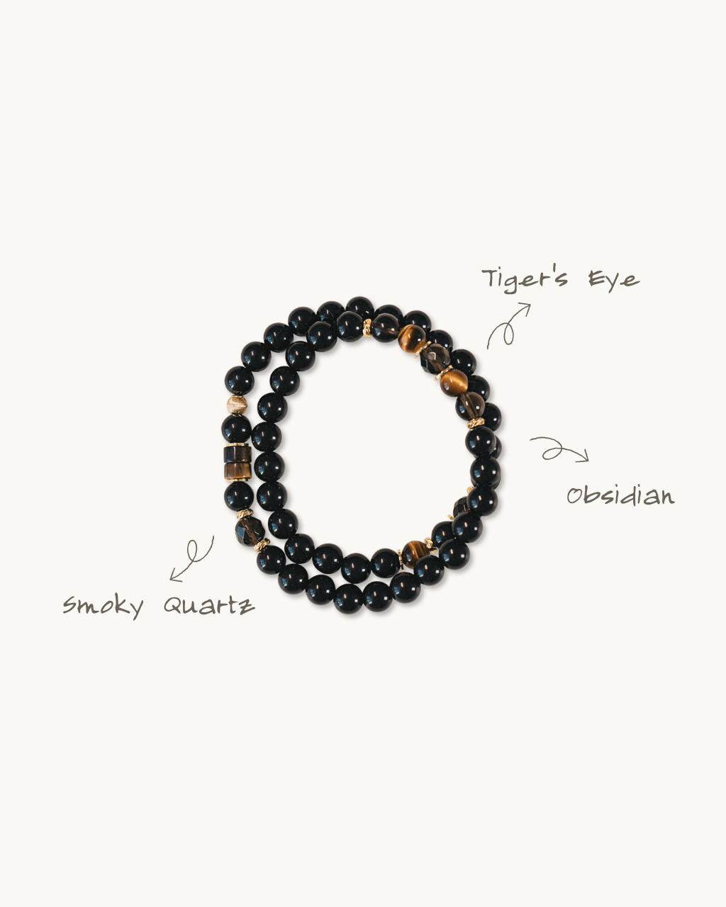 Wish Fulfilled, Multi-Wrap Obsidian Bracelet, Protect Your Wishes