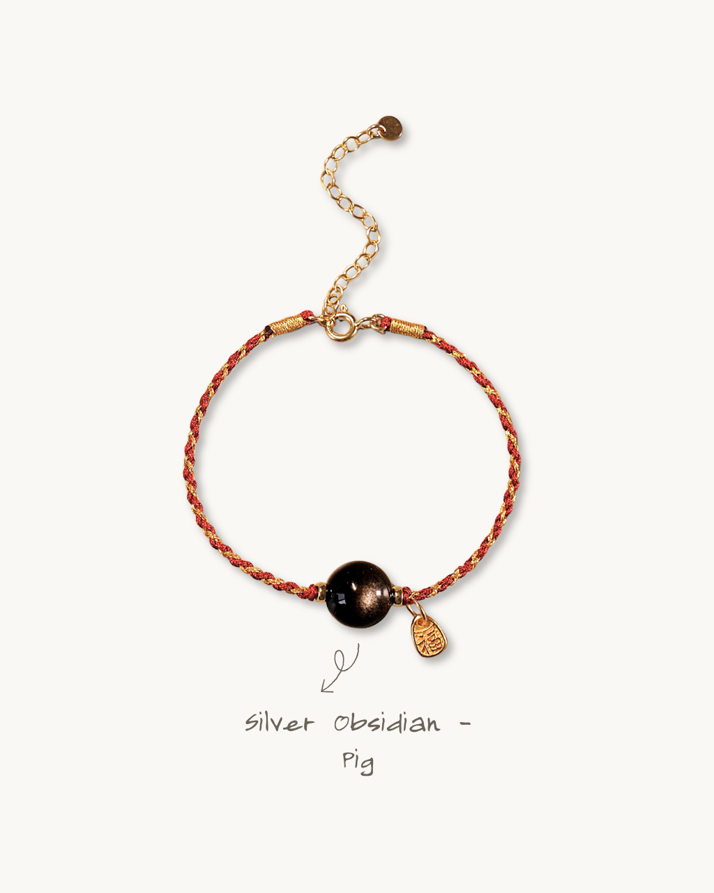 Chinese Zodiac Pig Bracelet, Bless Your 2026
