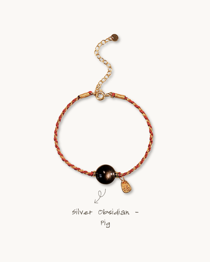 Chinese Zodiac Pig Bracelet, Bless Your 2026