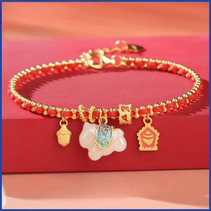 Red String Bracelet｜Nephrite Jade Horse 3 Styles for Luck Love & Wealth