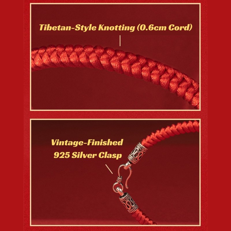 Red String Bracelet｜Tibetan Vajra Knot Bracelet - Handwoven Red Cord