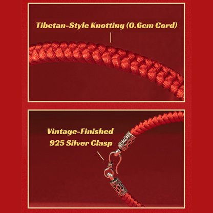 Red String Bracelet｜Tibetan Vajra Knot Bracelet - Handwoven Red Cord