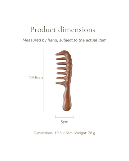 Massage Comb - Wood, For Scalp Care & Gentle Meridian Combing