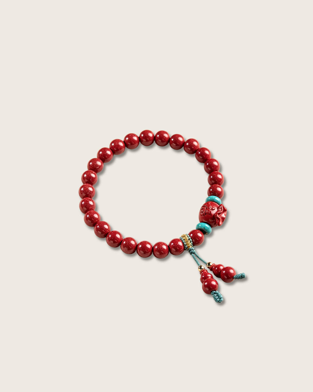 Cinnabar Fortune Pouch & Gourd Bracelet for Blessing