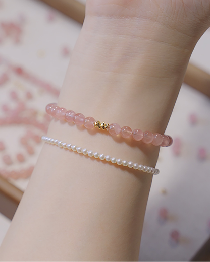 Everluck Rose Quartz Bracelet, Attract Love