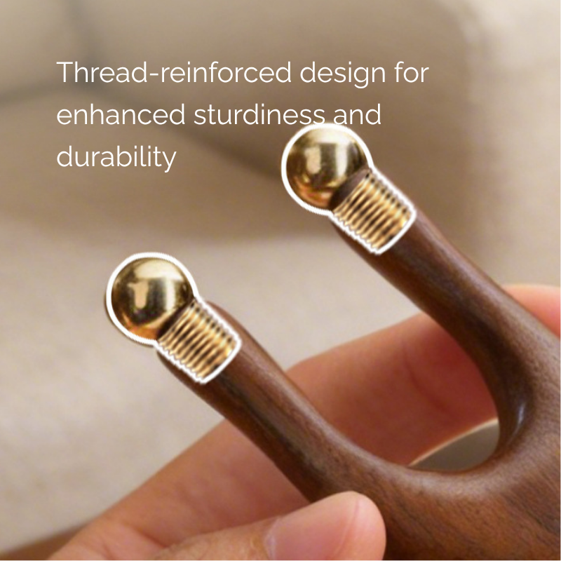 Massage Tool | Little Frog Shape - Walnut Handle with Brass Beads for Face & Eye Massage