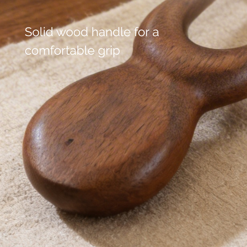 Massage Tool | Little Frog Shape - Walnut Handle with Brass Beads for Face & Eye Massage