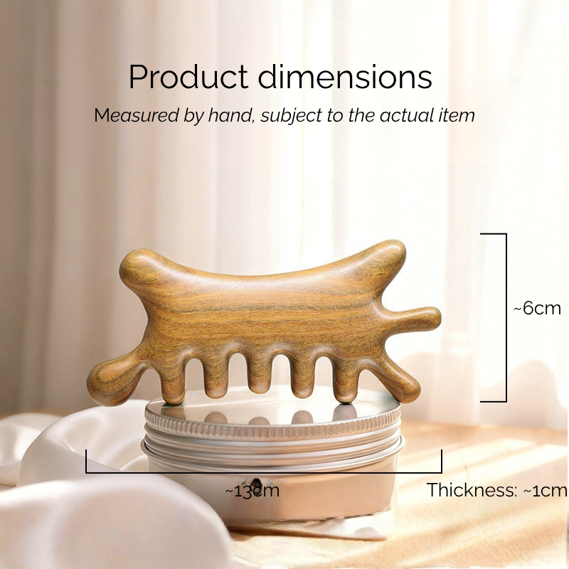 Massage Comb | Coral-Shaped - Natural Green Sandalwood Multi-Functional Comb