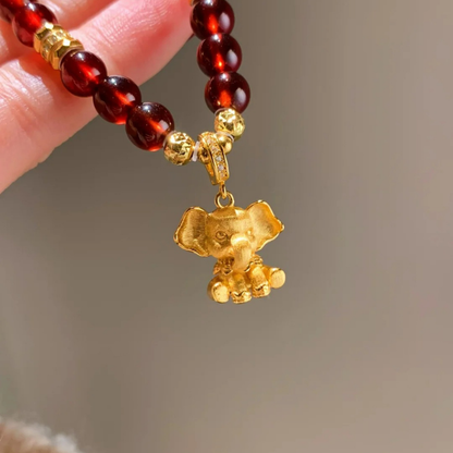 Gold-Plated 925 Silver｜Lucky Elephant Charm – Blessing & Versatility
