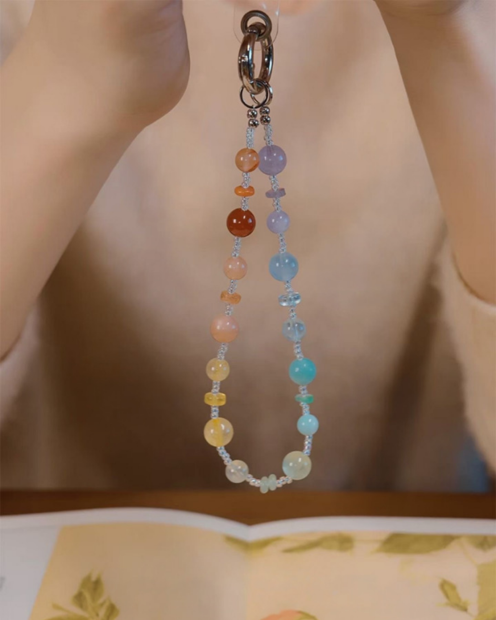 Phone Charm, Rainbow After Rain, Assorted Crystal, Bring Good Luck