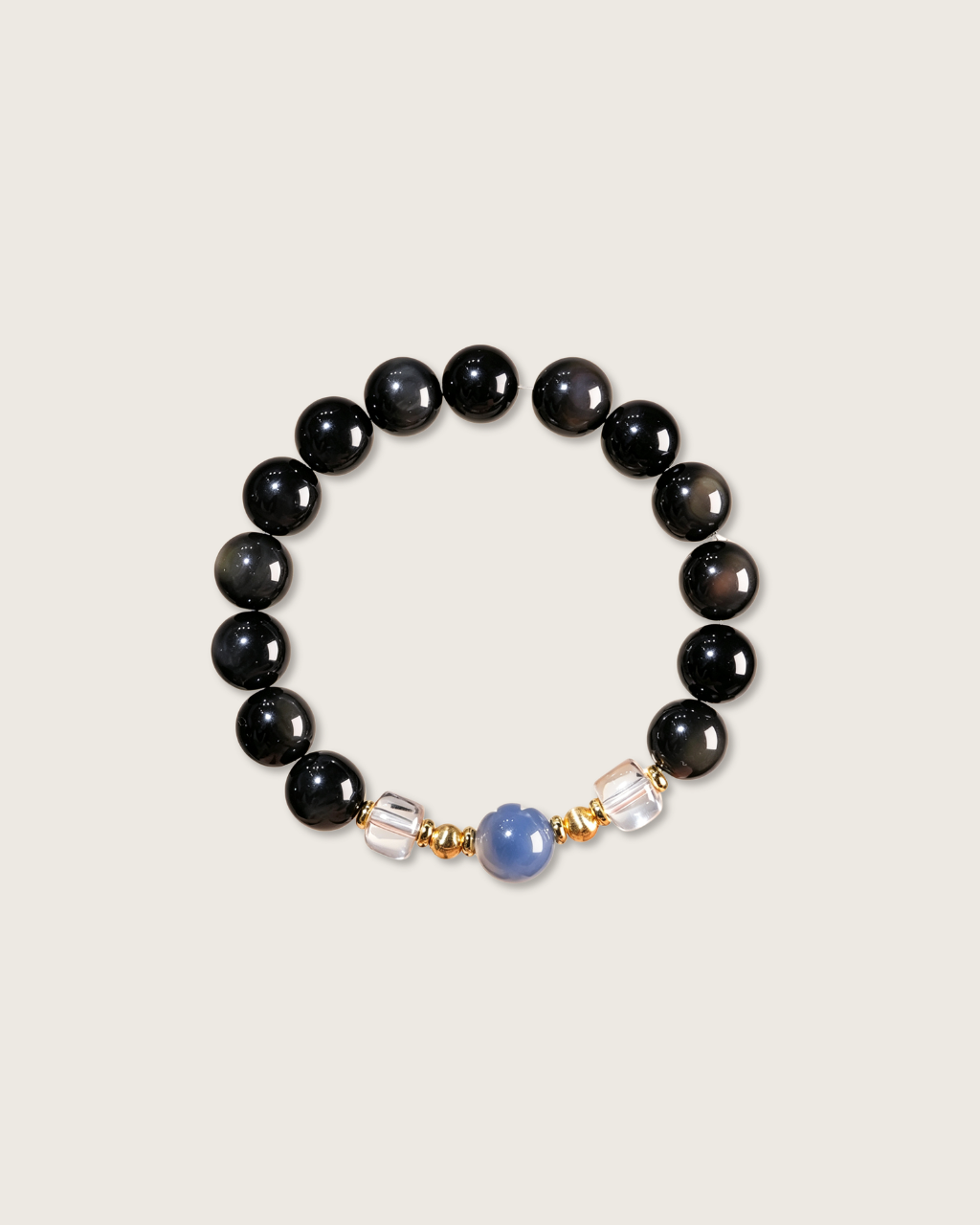 Timeless Fortune, Obsidian & Sugar Agate Bracelet, Protect Your Energy
