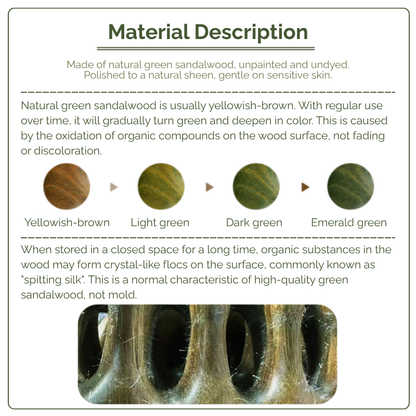 Massage Comb | Coral-Shaped - Natural Green Sandalwood Multi-Functional Comb