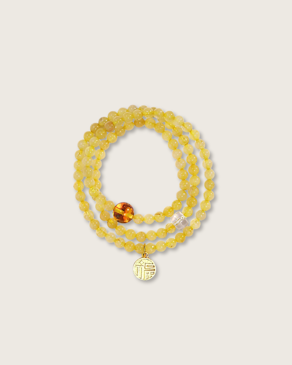 Wealth Code, Multi-Wrap Golden Rutilated Bracelet, Attract Wealth