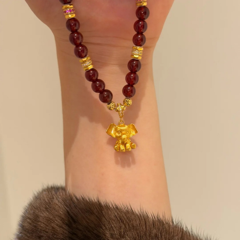 Gold-Plated 925 Silver｜Lucky Elephant Charm – Blessing & Versatility