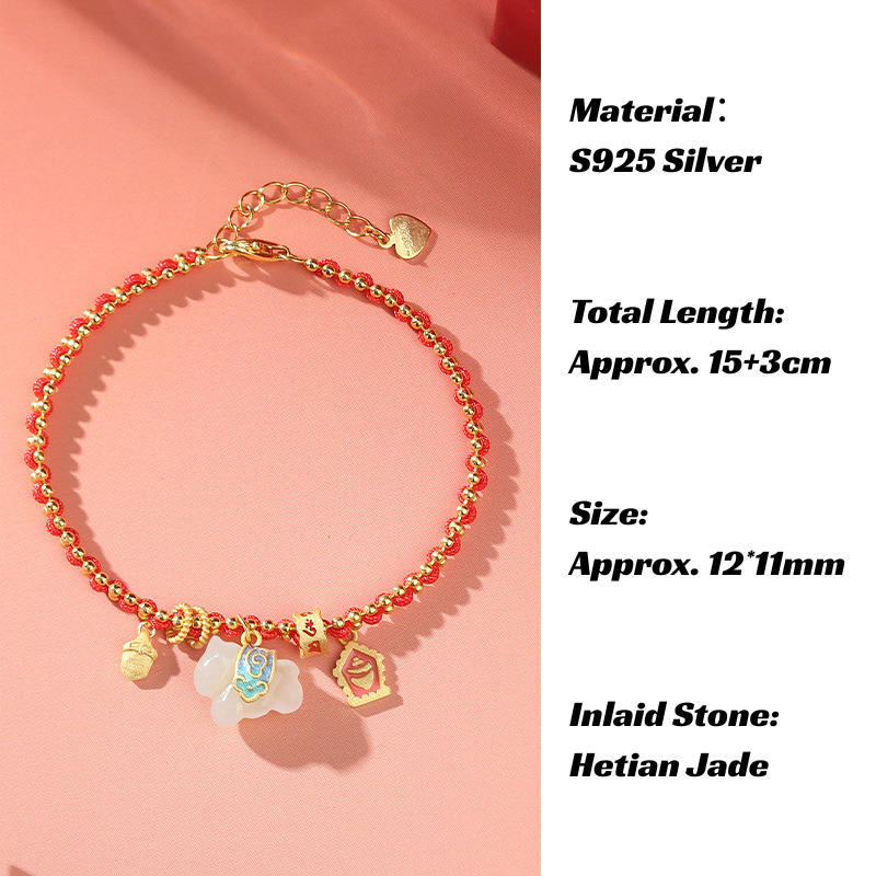 Red String Bracelet｜Nephrite Jade Horse 3 Styles for Luck Love & Wealth