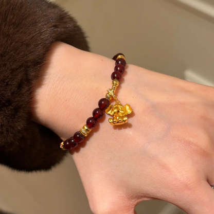 Gold-Plated 925 Silver｜Lucky Elephant Charm – Blessing & Versatility