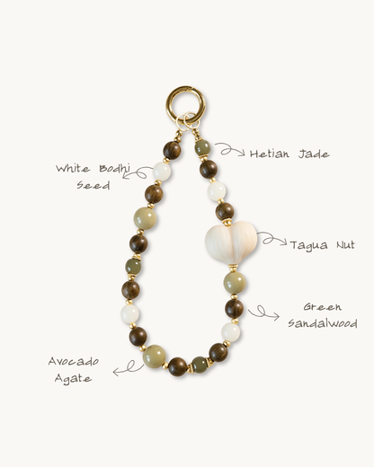 Phone Charm, Forest Messenger, Wood & Jade, Ground Your Energy