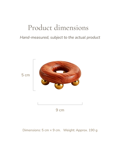Donut Meridian Brush - Wood & Brass, For Abdomen & Body