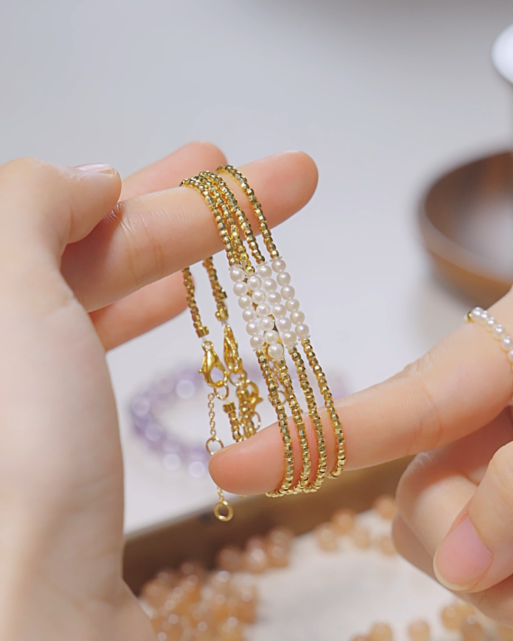 Layering Series, Pearl Drops Bracelet, Add a Glow