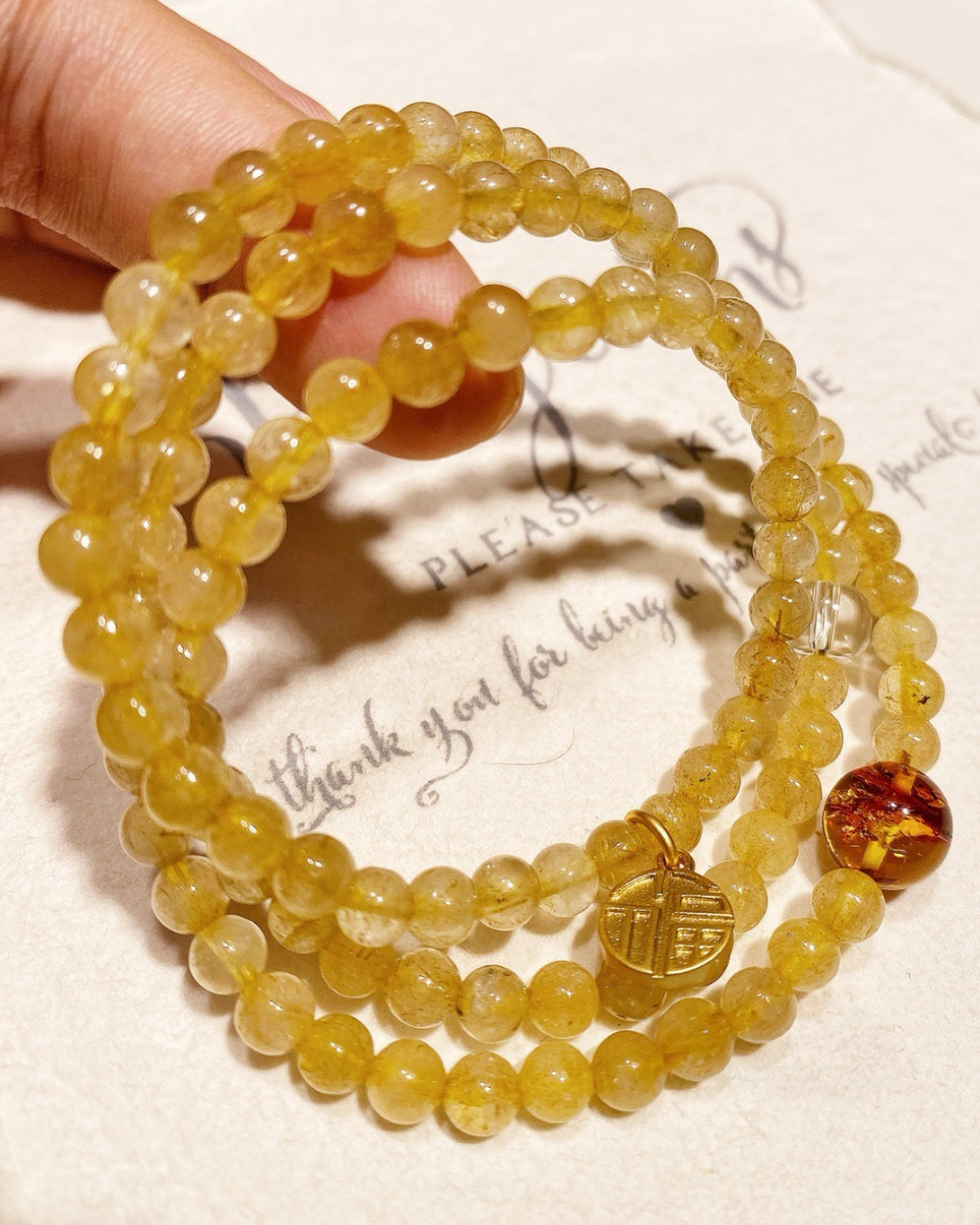 Wealth Code, Multi-Wrap Golden Rutilated Bracelet, Attract Wealth