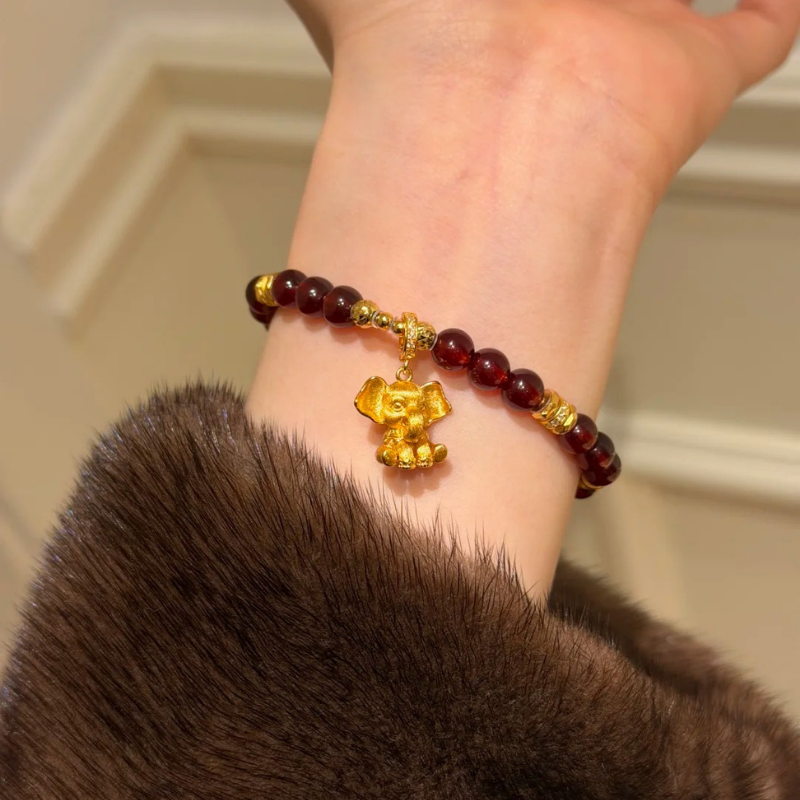 Gold-Plated 925 Silver｜Lucky Elephant Charm – Blessing & Versatility