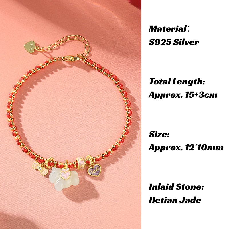 Red String Bracelet｜Nephrite Jade Horse 3 Styles for Luck Love & Wealth