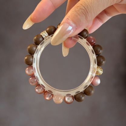 Herbal Incense Bracelet｜"Pink Love & Healing", Pink Quartz & Lepidolite, Various Herbal Recipes Available