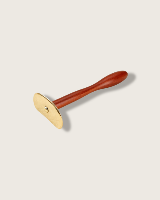Long-Handle Gua Sha - Wood & Brass, For Body