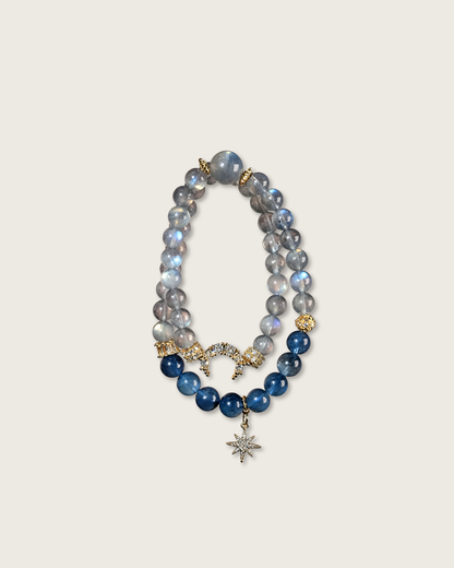 Starlit Horizon, Multi-Wrap Moonstone Bracelet, Ease Your Emotions
