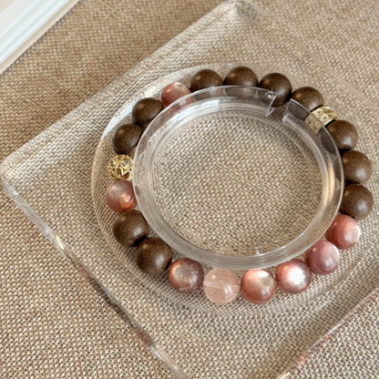 Herbal Incense Bracelet｜"Pink Love & Healing", Pink Quartz & Lepidolite, Various Herbal Recipes Available