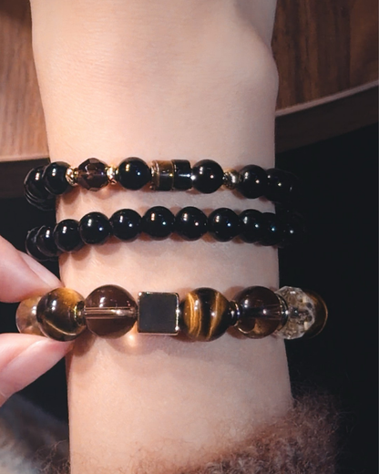 Wish Fulfilled, Multi-Wrap Obsidian Bracelet, Protect Your Wishes