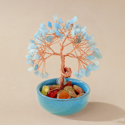 Aquamarine Feng Shui Tree | Crystal Tree for Calm & Communicatio