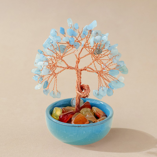 Aquamarine Feng Shui Tree | Crystal Tree for Calm & Communicatio