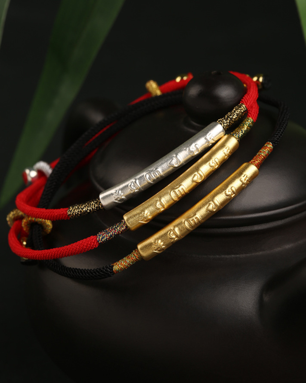 Tibetan Six-Syllable Mantra Red String Bracelet for Blessing