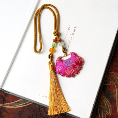 Ruyi Lock Amulet Charm | Chinese Embroidery Song Jin Protective Symbol