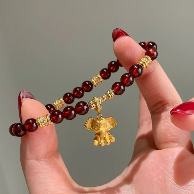 Gold-Plated 925 Silver｜Lucky Elephant Charm – Blessing & Versatility