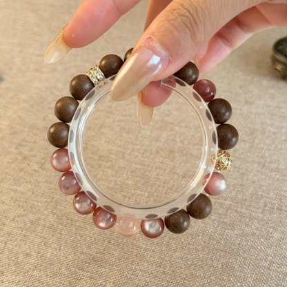 Herbal Incense Bracelet｜"Pink Love & Healing", Pink Quartz & Lepidolite, Various Herbal Recipes Available