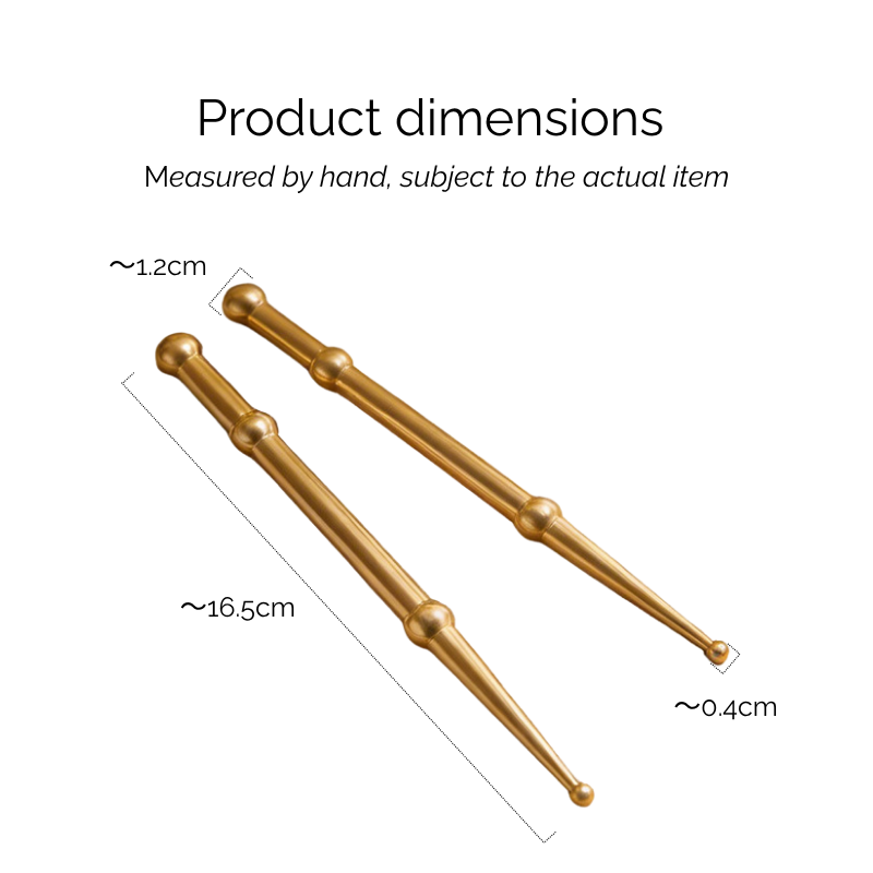 Acupressure Tool | Double-Ended Brass Point Massage Stick - for Acupoint Pressing