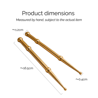 Acupressure Tool | Double-Ended Brass Point Massage Stick - for Acupoint Pressing