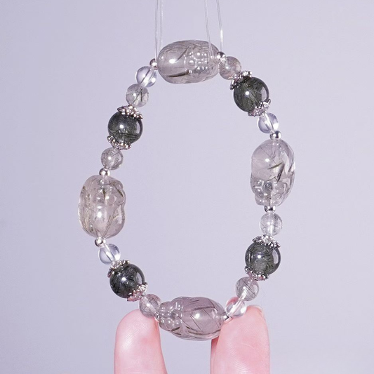 Bracelet | Pixiu Wealth Vault – Green Rutilated Quartz Pixiu for Career & Wealth