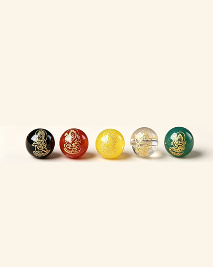 Five-Way Wealth Cinnabar & Agate Bracelet for Prosperity