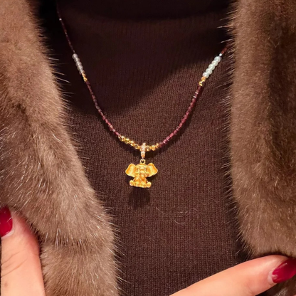 Gold-Plated 925 Silver｜Lucky Elephant Charm – Blessing & Versatility