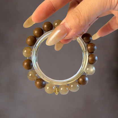 Herbal Incense Bracelet｜"Milky Moonstone", Intuition & Calm, Various Herbal Recipes Available