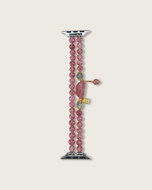 Watch Band – Yilan Rose Strawberry Quartz Pixiu, Love & Happiness