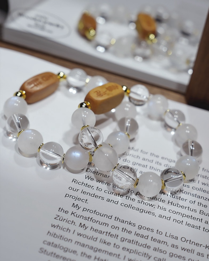 Moonlit Sea, Clear Quartz & Moonstone Bracelet, Calm Your Mind