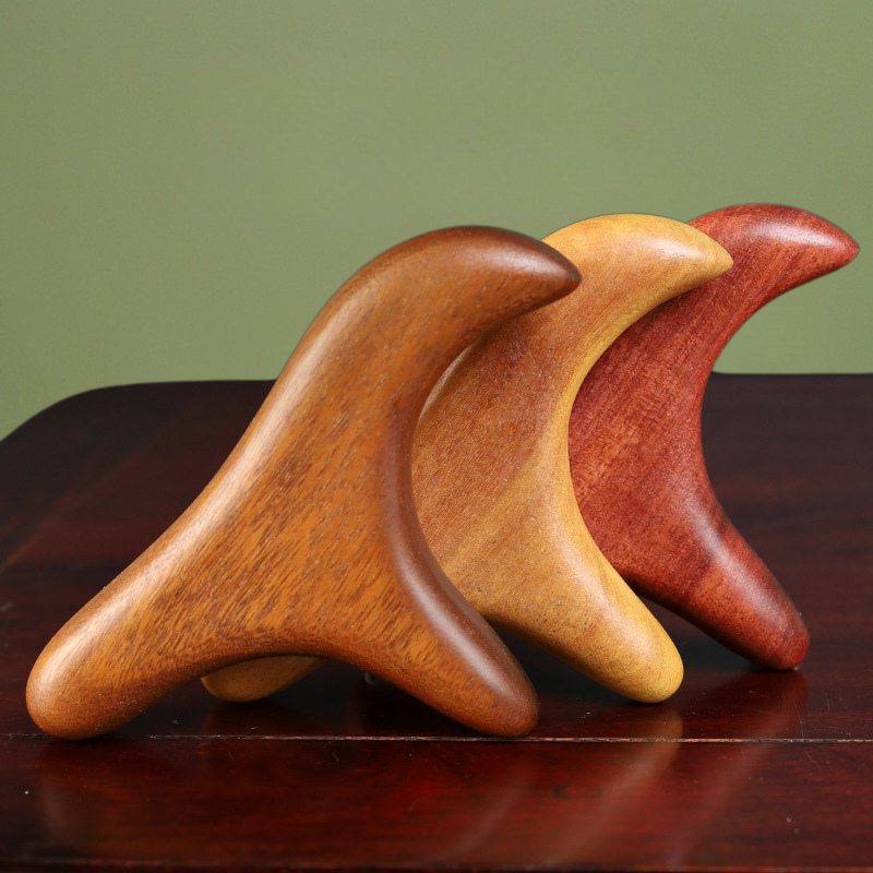 Acupressure Comb | Triangle Bird - Natural Golden Sandalwood Multi-Functional Tool for Acupoint & Meridian Massage