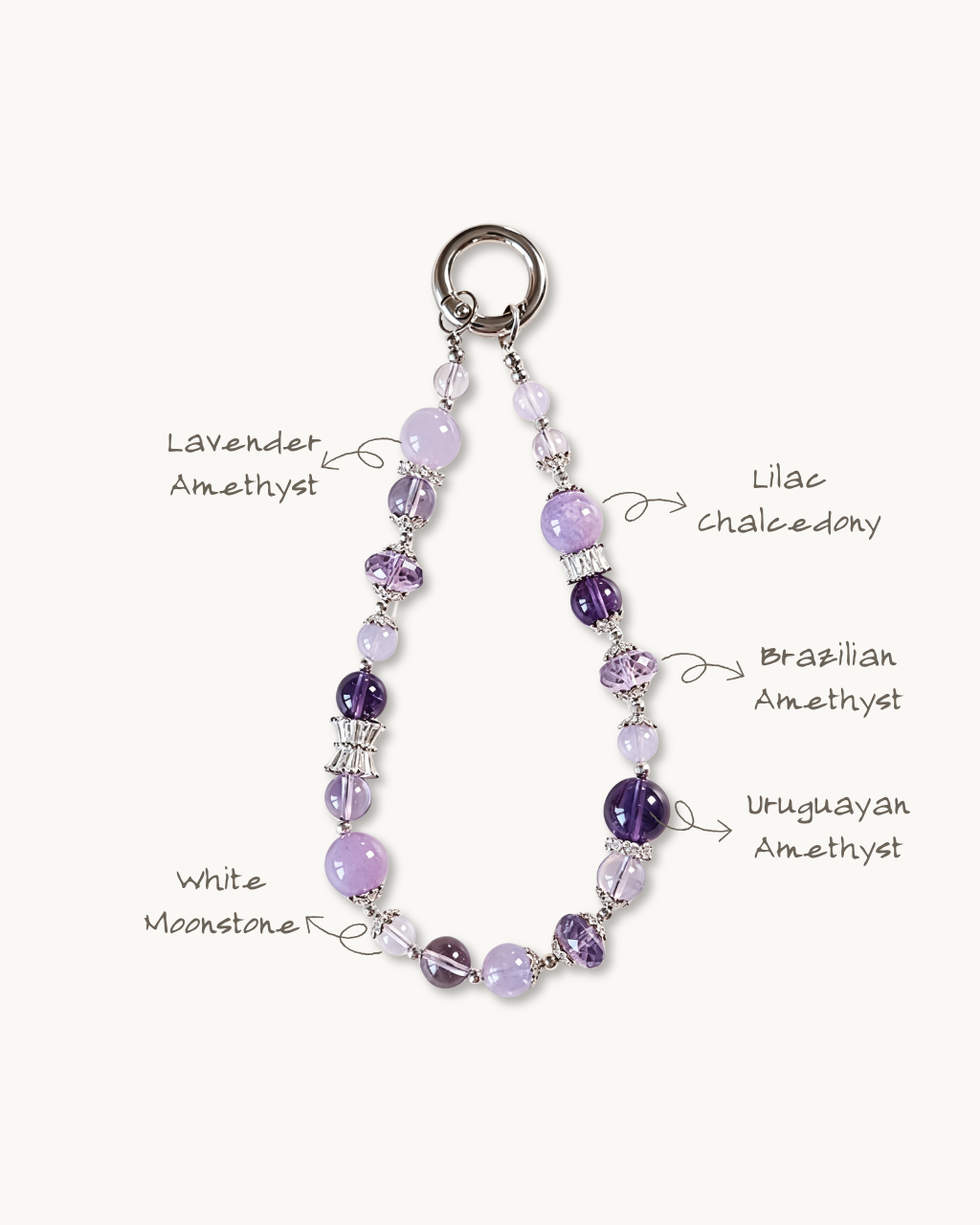 Phone Charm, Nine Purple Fire, Amethyst, Support Your Studies