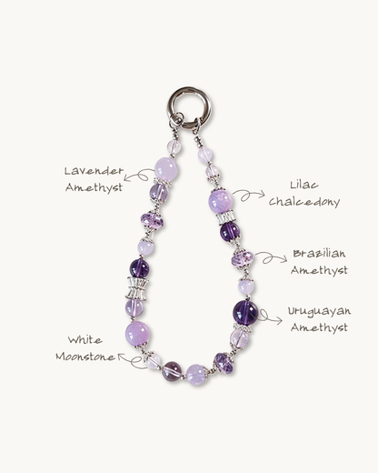 Phone Charm, Nine Purple Fire, Amethyst, Support Your Studies