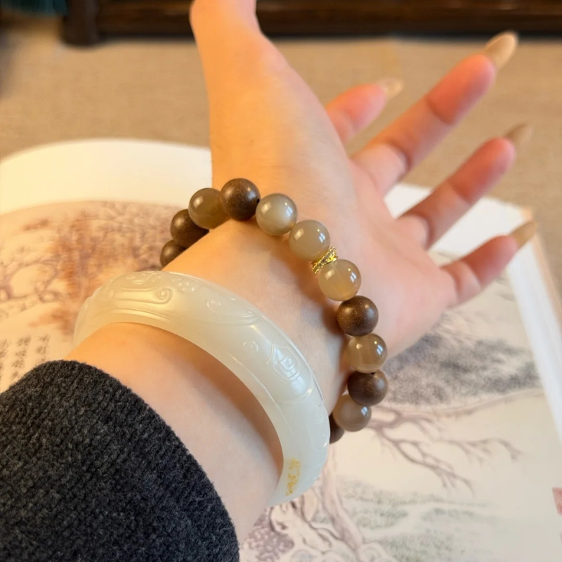 Herbal Incense Bracelet｜"Milky Moonstone", Intuition & Calm, Various Herbal Recipes Available