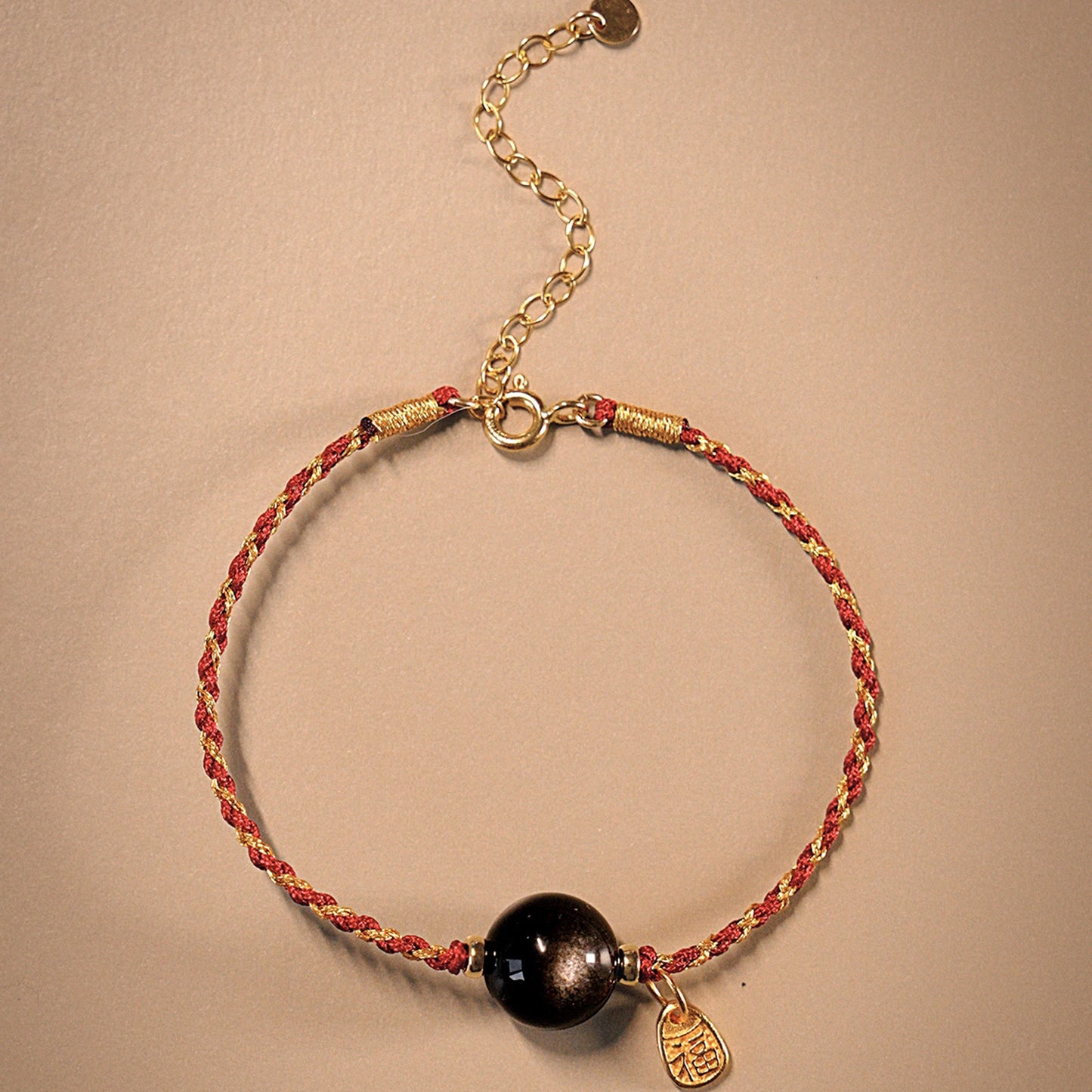 2026 Year of the Horse Red String Bracelet for「Pig」| Blessed “Fu” Charm